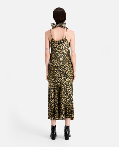 The Kooples Leopard Print Silk Cami Top In Multi