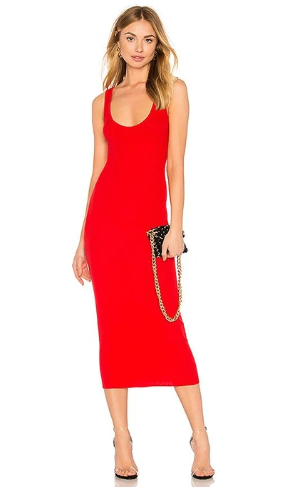 Enza Costa Silk Rib Tank Dress In Iconic Red