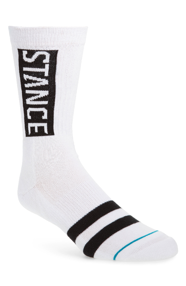 Stance Og Logo Crew Socks In White | ModeSens