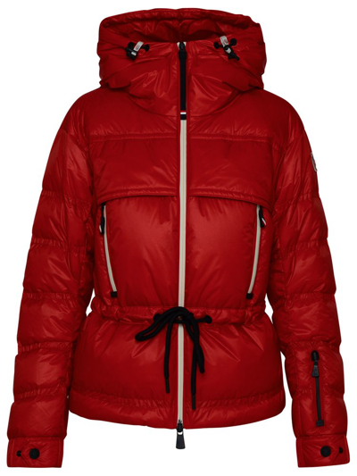 Moncler Grenoble Theys Hooded Down Jacket In Red Orange