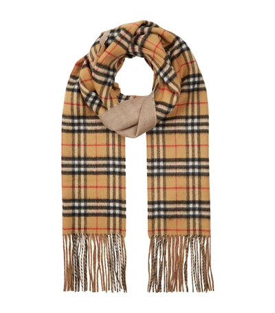Burberry Reversible Castleford Check Cashmere Scarf In Grey