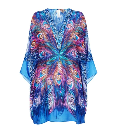 Gottex Peacock Print Silk Dress In Multi