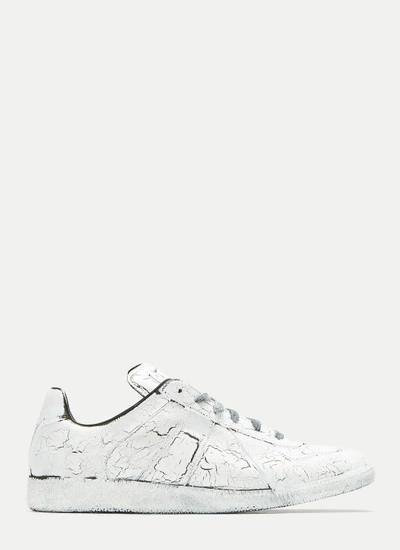 Maison Margiela Replica Painted Calfskin Sneakers In White