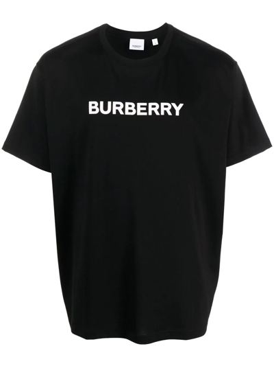 Burberry Logo Print T-shirt In Black