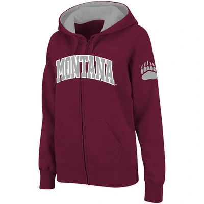 Colosseum Stadium Athletic Maroon Montana Grizzlies Arched Name Full-zip Hoodie