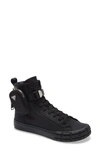 Prada Wheel High Top Sneaker In Black