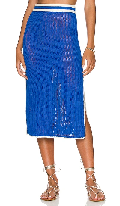 Solid & Striped The Vivienne Mesh Skirt In Blue