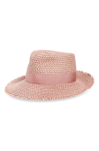 Eric Javits Look Again Packable Fedora In Blush