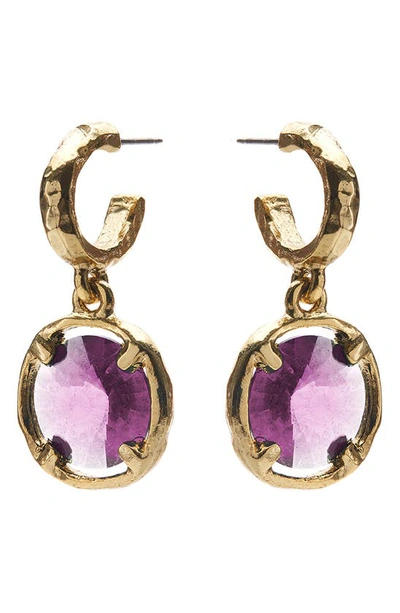 Oscar De La Renta Women's Rivoli 14k Gold-plated & Crystal Glass Hoop Earrings In Rose