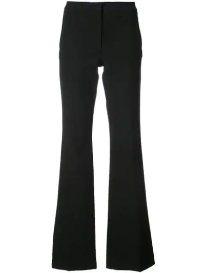 Tibi Anson Crop Crepe Pants W/ Tux Stripe In Black