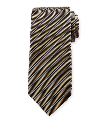 Ermenegildo Zegna Multi-stripe Silk Tie, Yellow