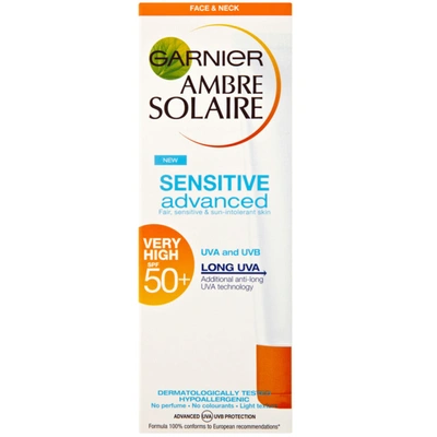 Garnier Ambre Solaire Sensitive Face And Neck Sun Cream Spf 50+ 50ml