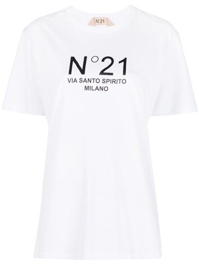 N°21 Logo Print T-shirt In White