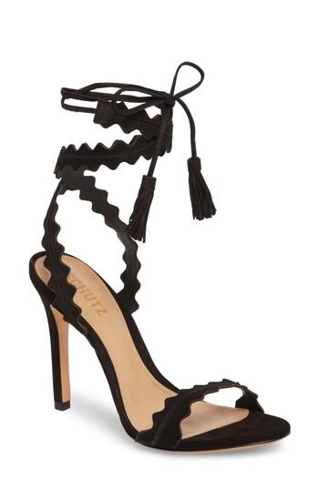 black tie around ankle heels