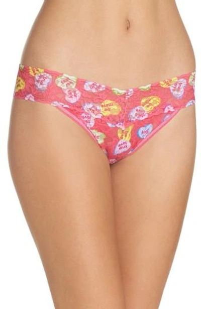 Hanky Panky Valentines Original Rise Thong In Pink Candy Hearts
