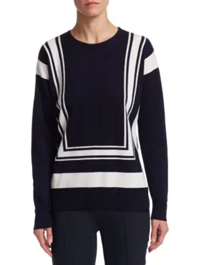 Barbara Lohmann Fayola Colorblock Sweater In Navy Off White