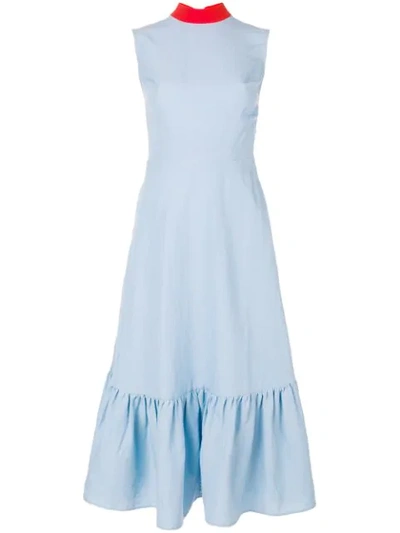 Rejina Pyo Bridget Mock-neck Sleeveless Midi Dress In Blue