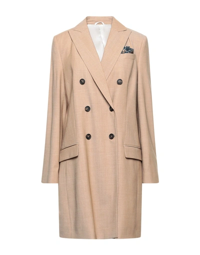 Brunello Cucinelli Overcoats In Beige