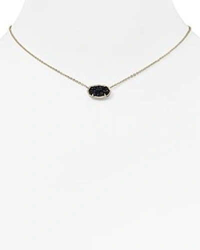 Kendra Scott Elisa Drusy Necklace, 15 In Gold/black Drusy