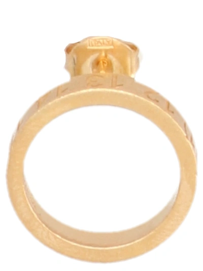 Maison Margiela Logo Engraved Earrings In Gold