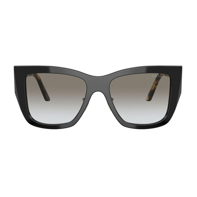 Prada Eyewear Square Frame Sunglasses In Black/ Medium Tortoise