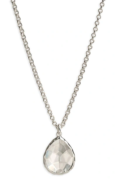 Ippolita Sterling Silver Medium Teardrop Pendant Necklace In Clear Quartz, 16 In Sterling Silverlear Quartz