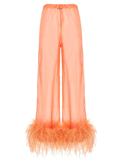 Oseree Lumière Plumage Wide-leg Trousers In Pink