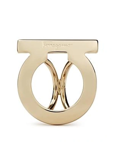 Ferragamo Logo Scarf Ring In Gold