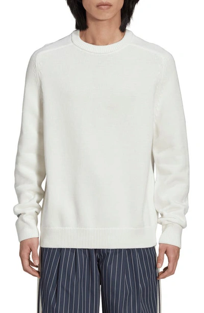Adidas X Noah Noah Cotton Crewneck Sweater In Owhite