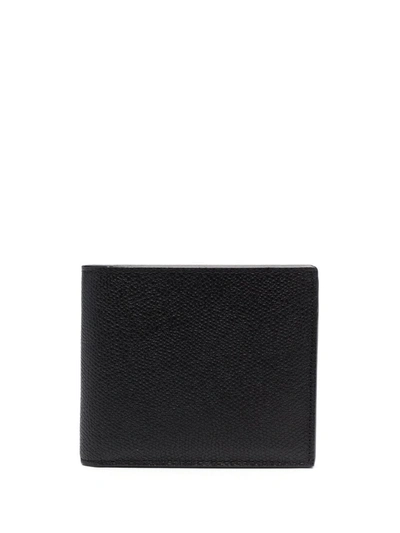 Valextra Men's Leather V-cut Bifold Wallet In Nero