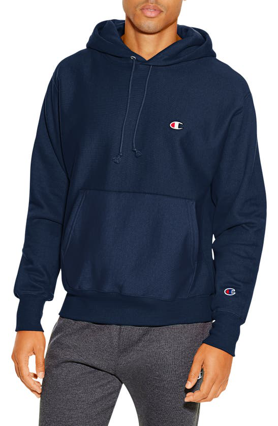 Champion Reverse Weave Chest C Pullover Hoodie In Navy | ModeSens