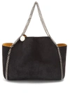 Stella Mccartney Falabella Reversible Faux-suede Tote In Black Yellow