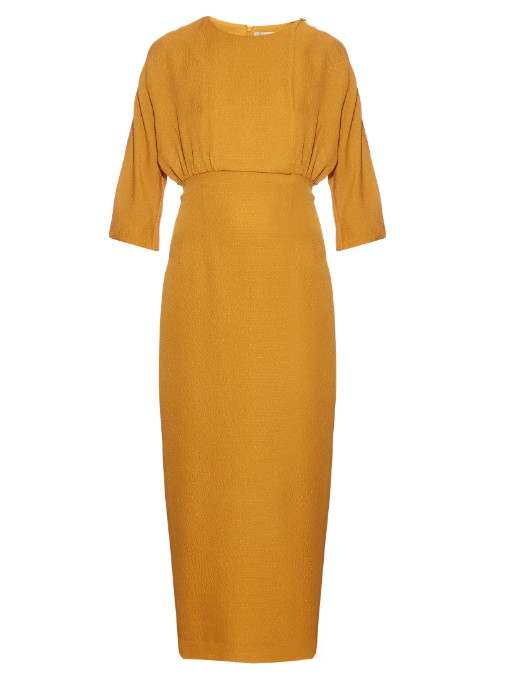 Emilia Wickstead Jojo Silk-jacquard Dress In Dark Mustard-yellow | ModeSens