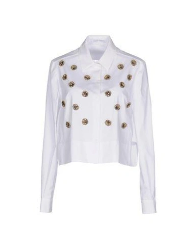 Alberta Ferretti Solid Color Shirts & Blouses In White