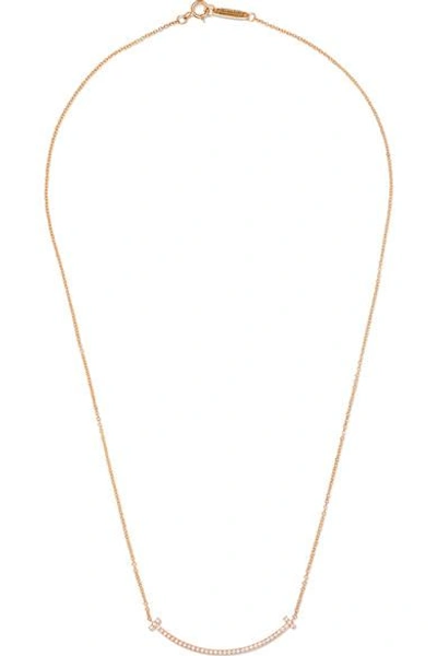 Tiffany & Co T Smile 16" 18-karat Rose Gold Diamond Necklace