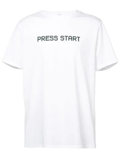 Apc Press Start Printed Cotton T-shirt In White