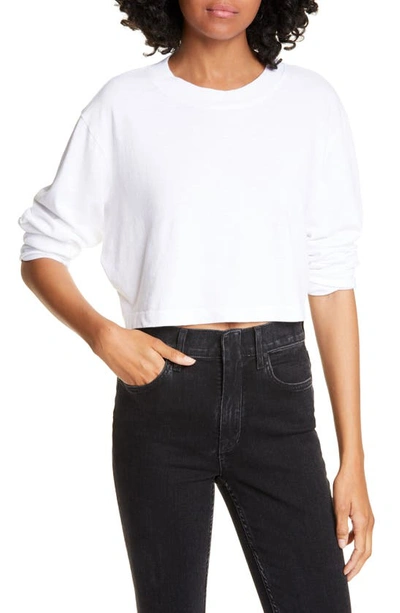 Cotton Citizen Tokyo Long Sleeve Crop Tee In White