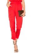 Enza Costa Pleated Easy Pant In Iconic Red