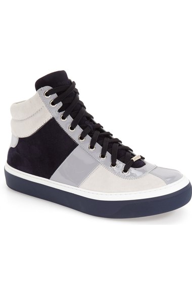 Jimmy Choo 'belgravi' High Top Sneaker (men) In White/ Blue/ Grey ...