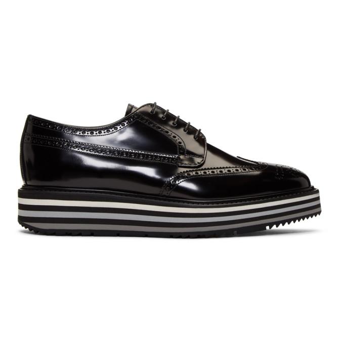 Prada Platform Brogues In Black | ModeSens