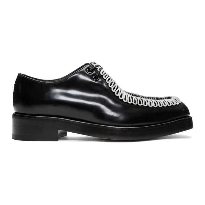 Raf Simons Black & White Embroidered Classic Derbys | ModeSens