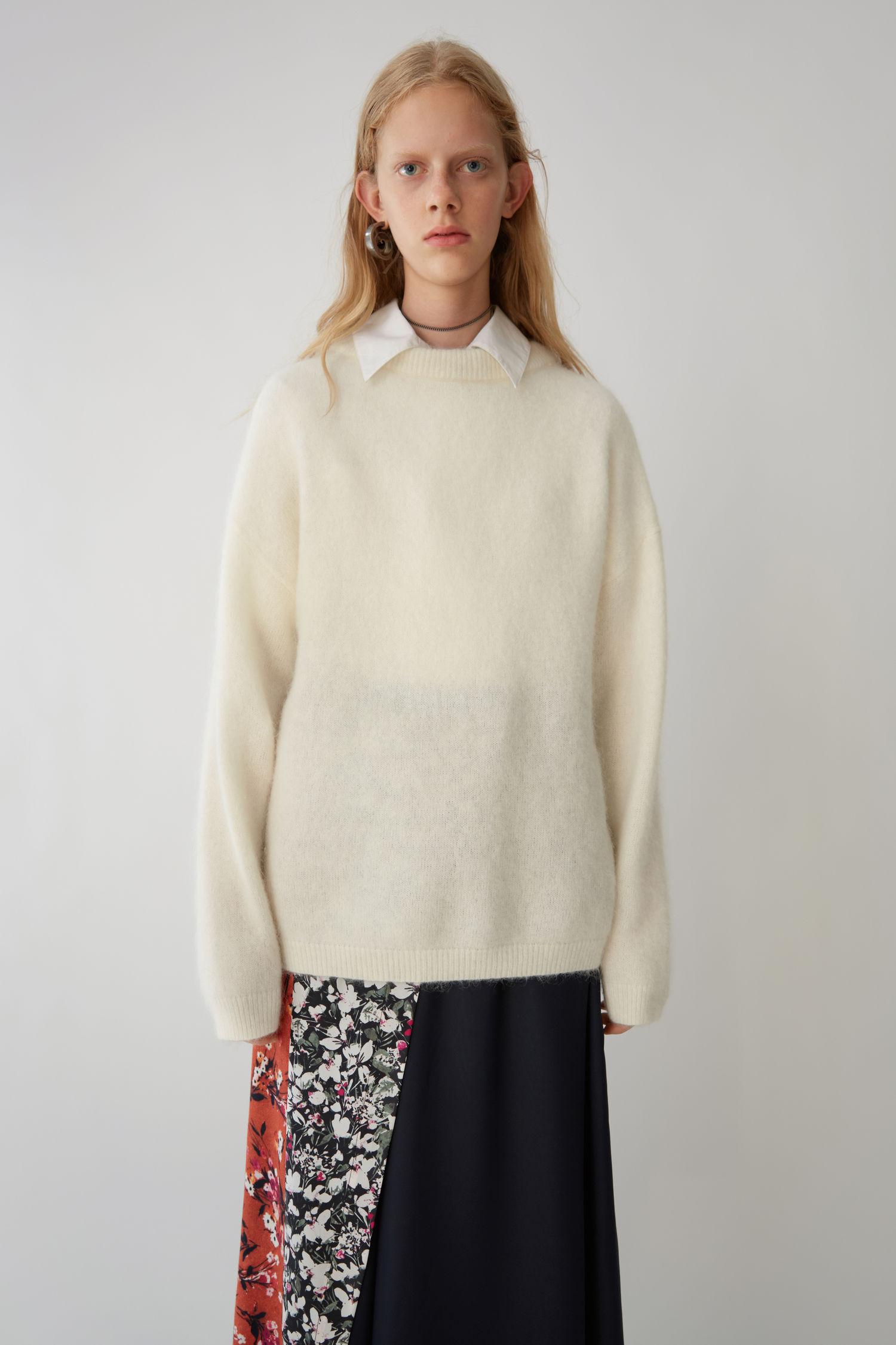 Acne Studios Oversized Sweater Pearl White | ModeSens