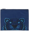 Kenzo Tiger Laptop Bag In Blue