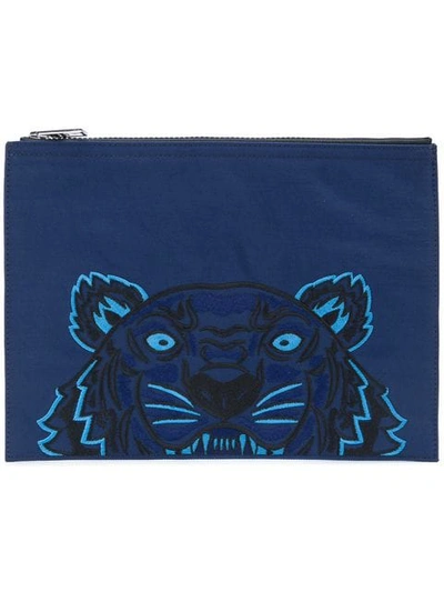 Kenzo Tiger Laptop Bag In Blue