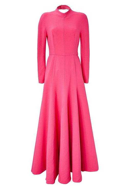 Emilia Wickstead Silk L Finale Dress In Magenta | ModeSens