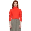 The Elder Statesman Highland Cropped Cashmere Turtleneck Sweater In Red