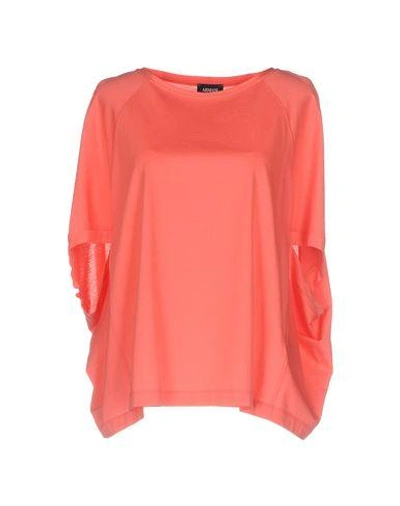 Armani Jeans T-shirts In Coral