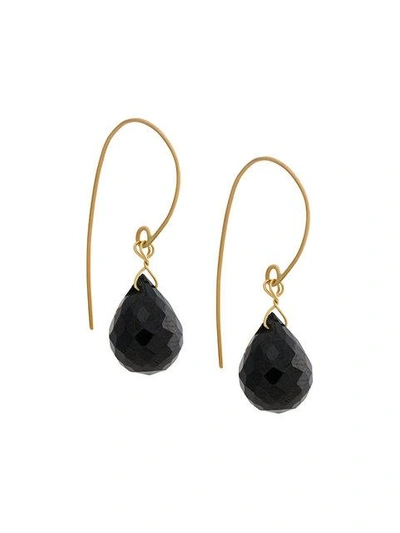 Uzerai Edits Black Spinel Earrings In Metallic