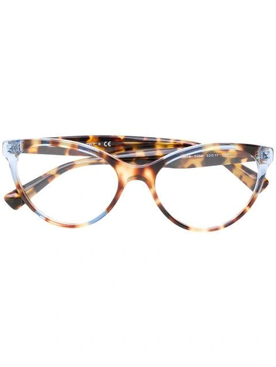 Valentino Two Tone Tortoiseshell Glasses In Brown