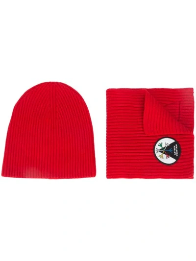 Aztech Mountain 1st Tracks Hat & Scarf In Red